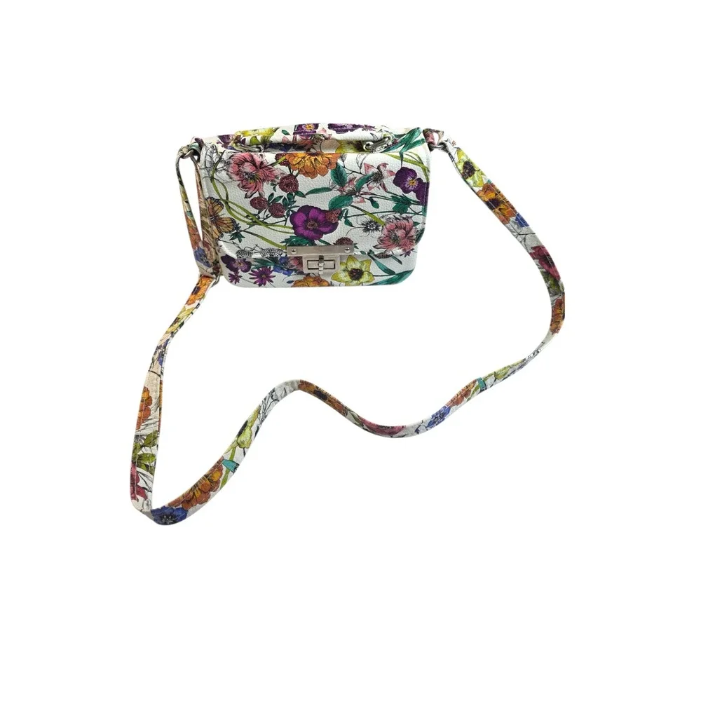 ILEA Floral Print Mini Bag Top Handle Crossbody Purse Designer Style